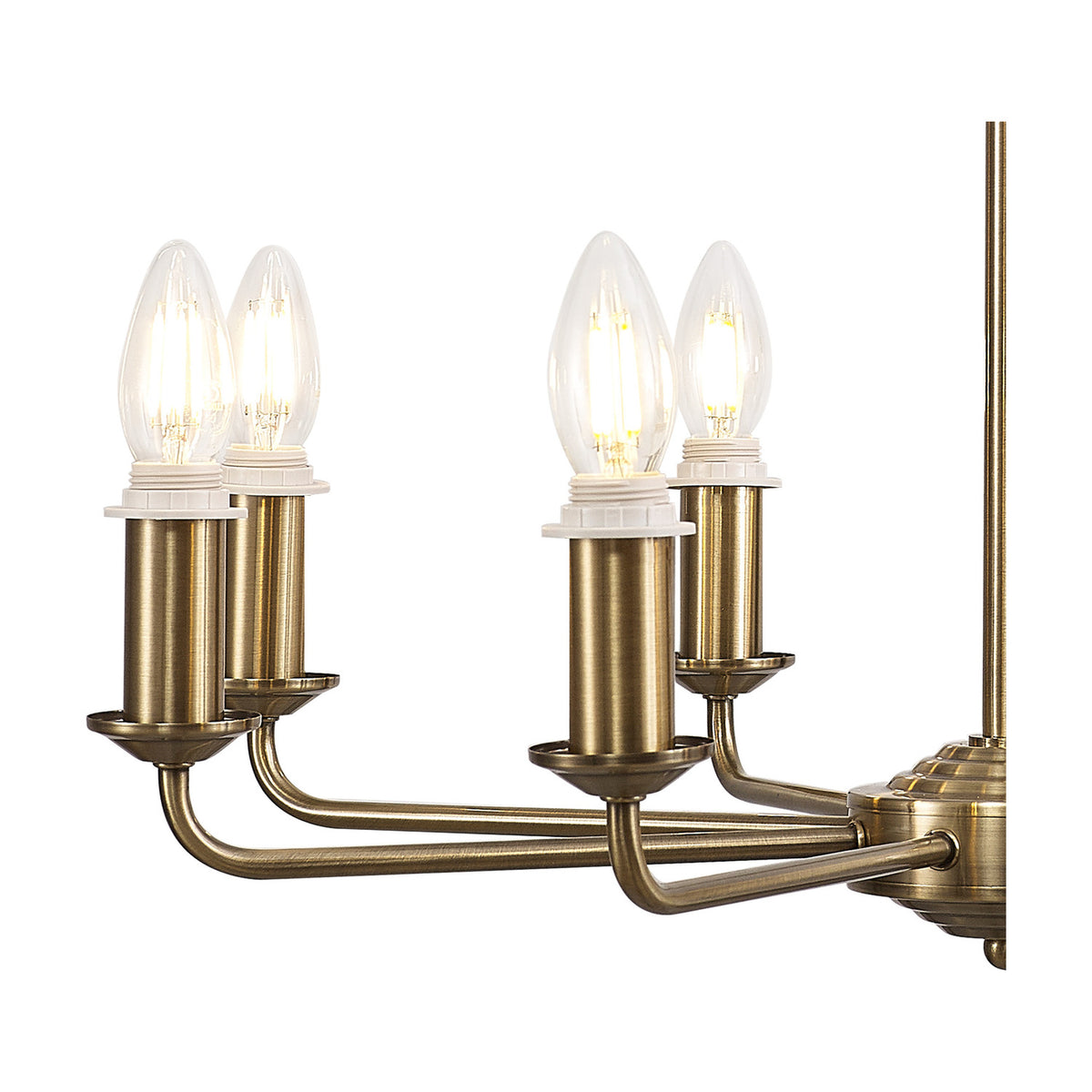 Banyan 8 Light E14 Semi Flush Ceiling Light 59cm - Antique Brass