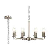 Banyan 8 Light E14 Semi Flush Ceiling Light 59cm - Satin Nickel