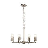 Banyan 8 Light E14 Semi Flush Ceiling Light 59cm - Satin Nickel