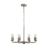 Banyan 8 Light E14 Semi Flush Ceiling Light 59cm - Satin Nickel
