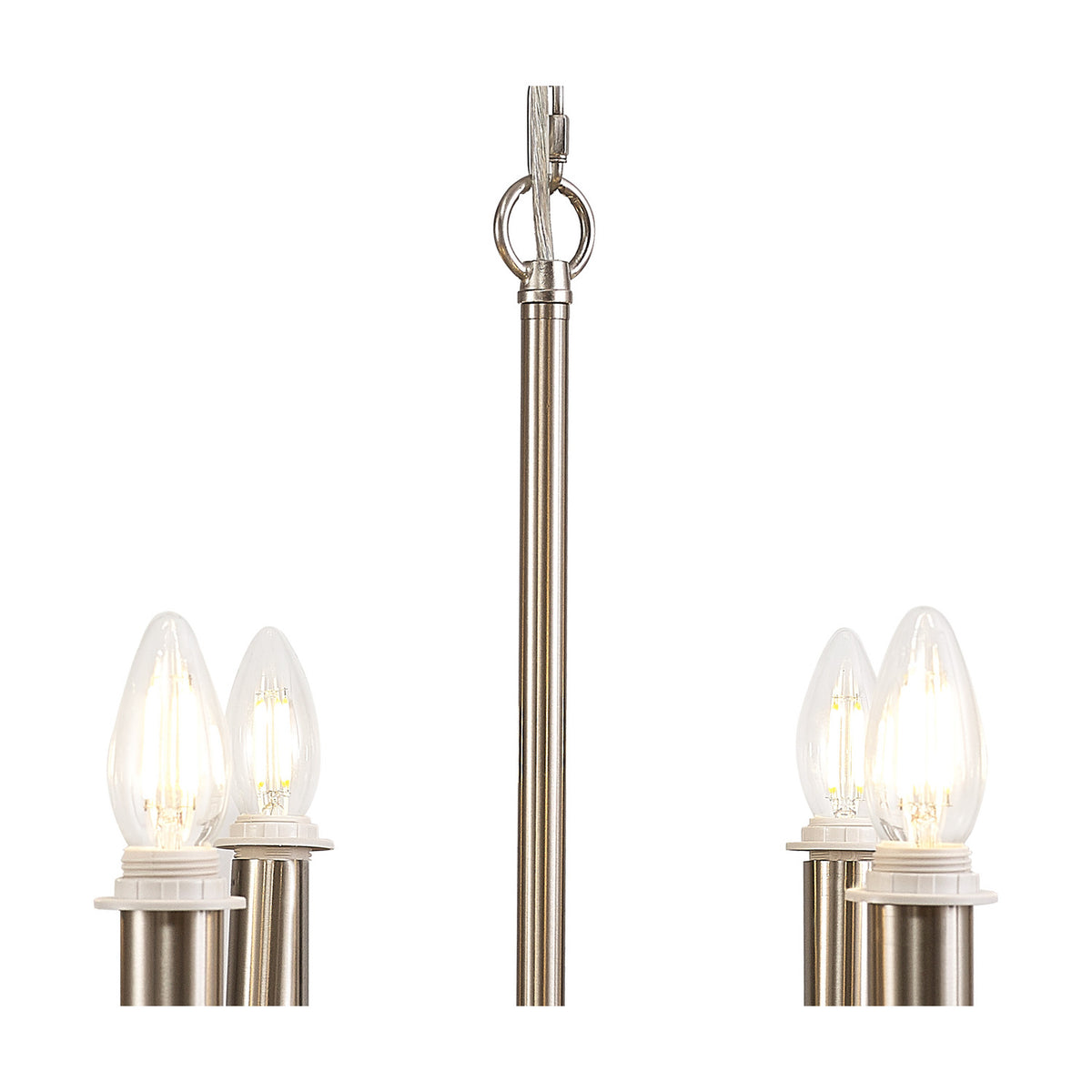 Banyan 8 Light E14 Semi Flush Ceiling Light 59cm - Satin Nickel