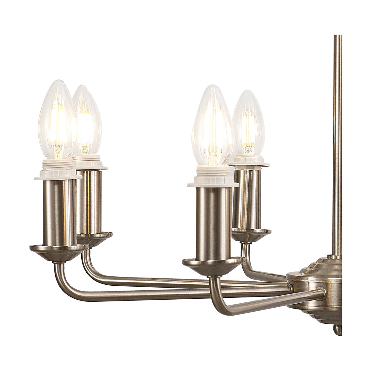 Banyan 8 Light E14 Semi Flush Ceiling Light 59cm - Satin Nickel