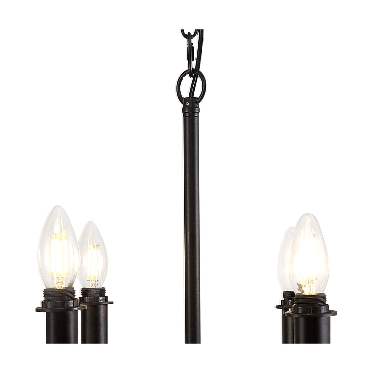 Banyan 8 Light E14 Semi Flush Ceiling Light 59cm - Matt Black
