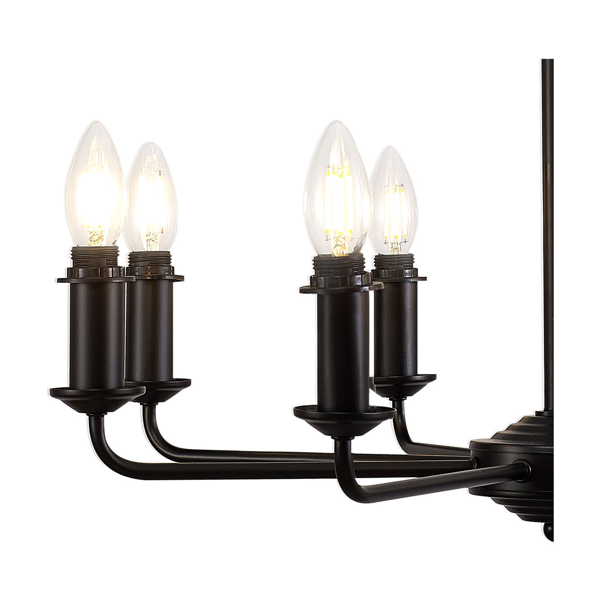 Banyan 8 Light E14 Semi Flush Ceiling Light 59cm - Matt Black
