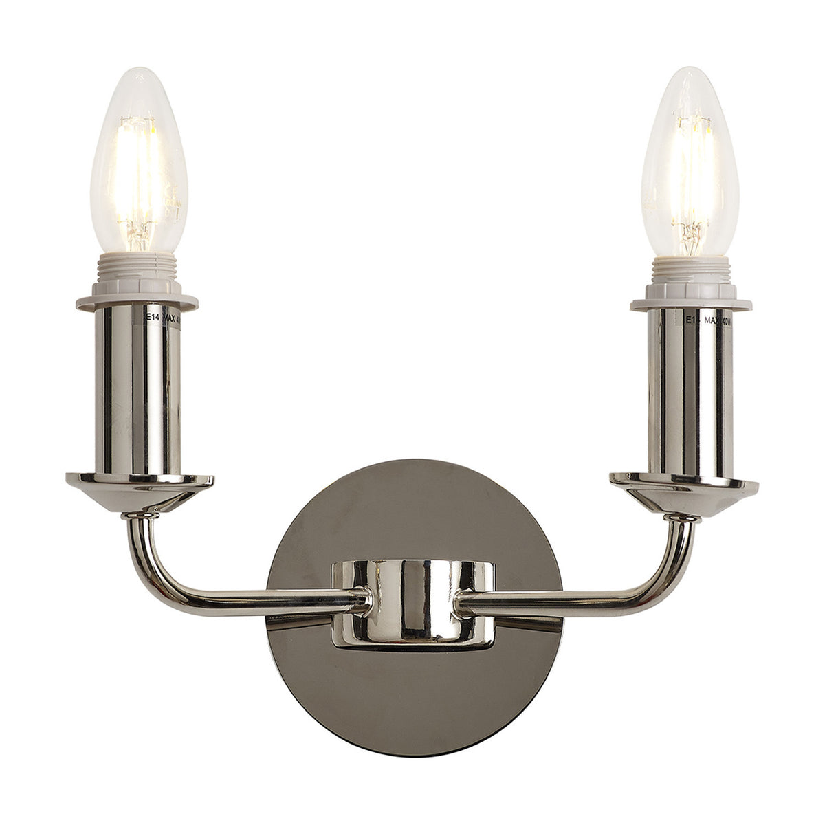 Banyan 2 Light E14 Wall Light 17.5cm High - Polished Nickel