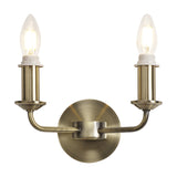 Banyan 2 Light E14 Wall Light 17.5cm High - Antique Brass