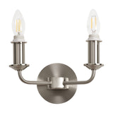 Banyan 2 Light E14 Wall Light 17.5cm High - Satin Nickel