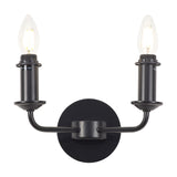 Banyan 2 Light E14 Wall Light 17.5cm High - Matt Black