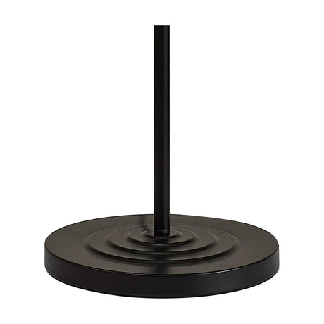 Banyan 3 Light E14 Floor Lamp in matt black, showing the round ribbed base and slender column on a plain white background.