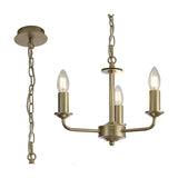 Banyan 3 Light E14 Pendant Light 35cm - Champagne Gold