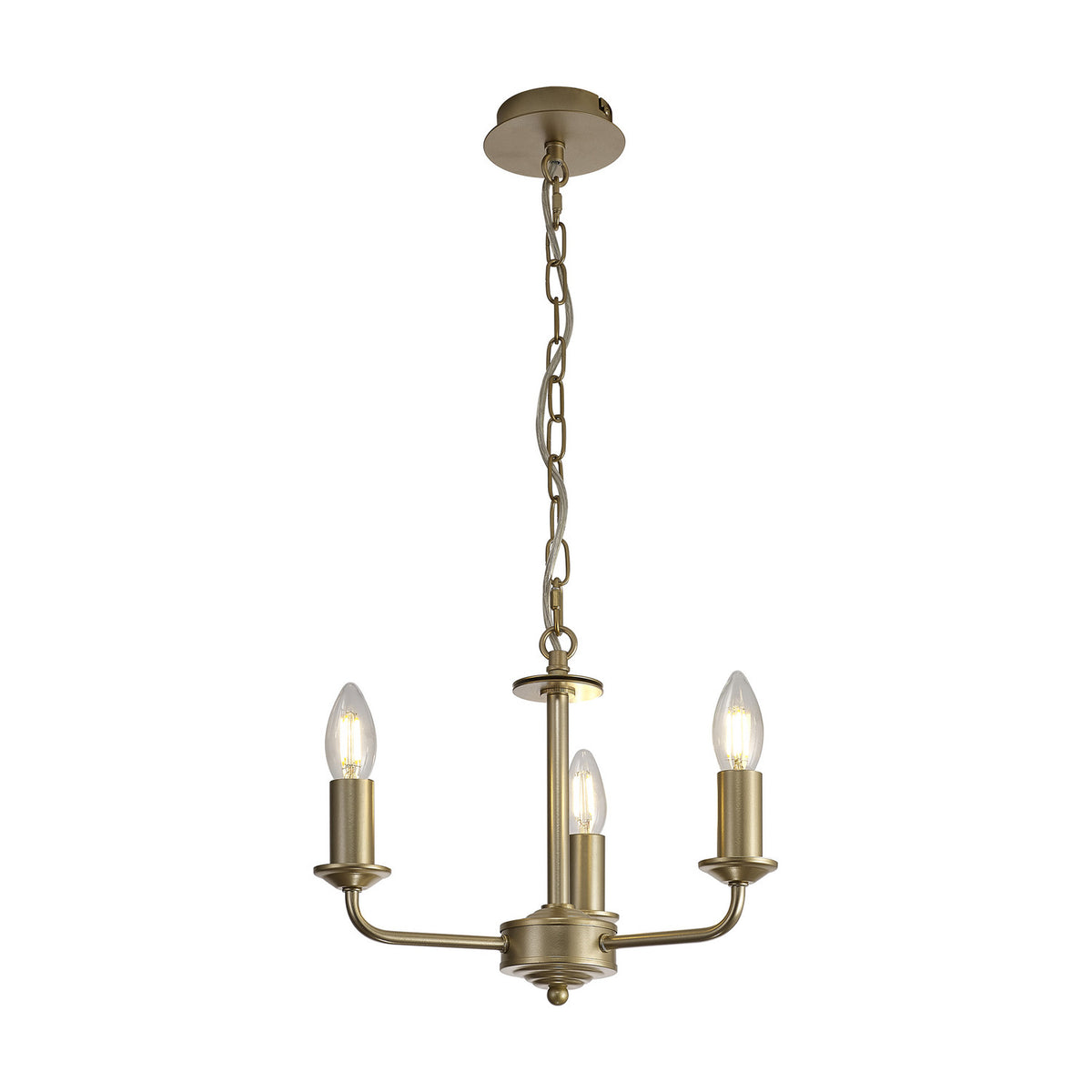 Banyan 3 Light E14 Pendant Light 35cm - Champagne Gold