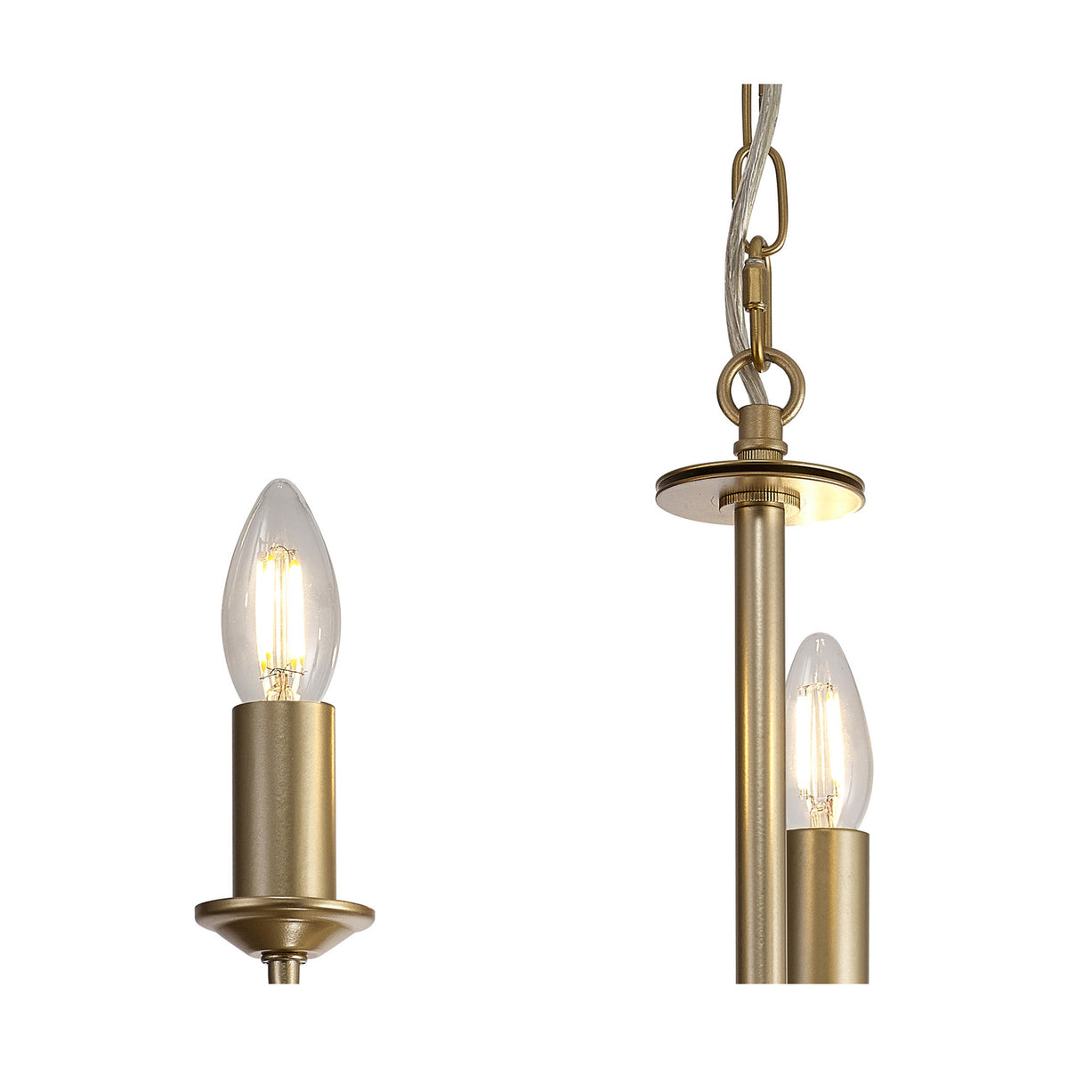 Banyan 3 Light E14 Pendant Light 35cm - Champagne Gold