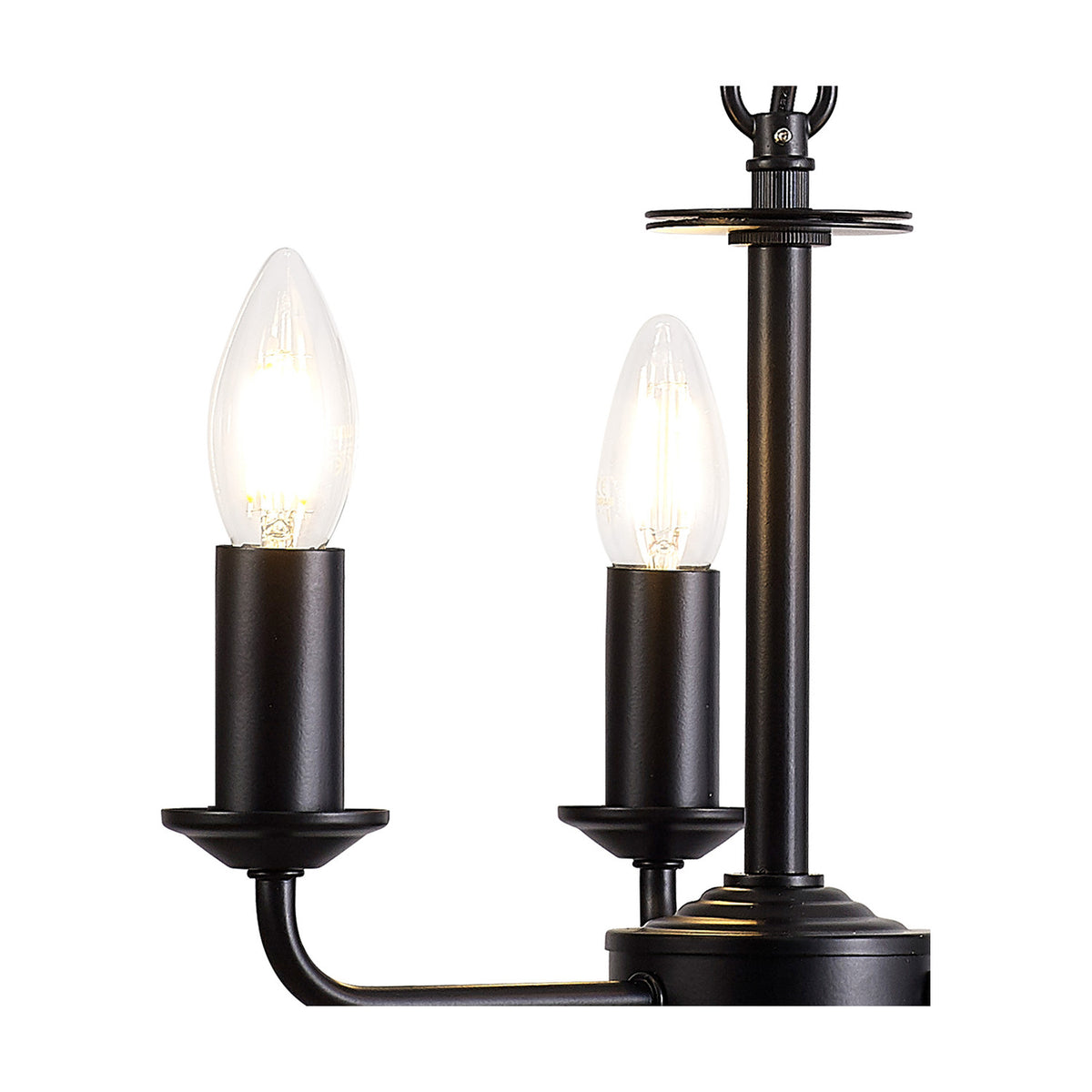 Banyan 3 Light E14 Pendant Light 35cm - Matt Black