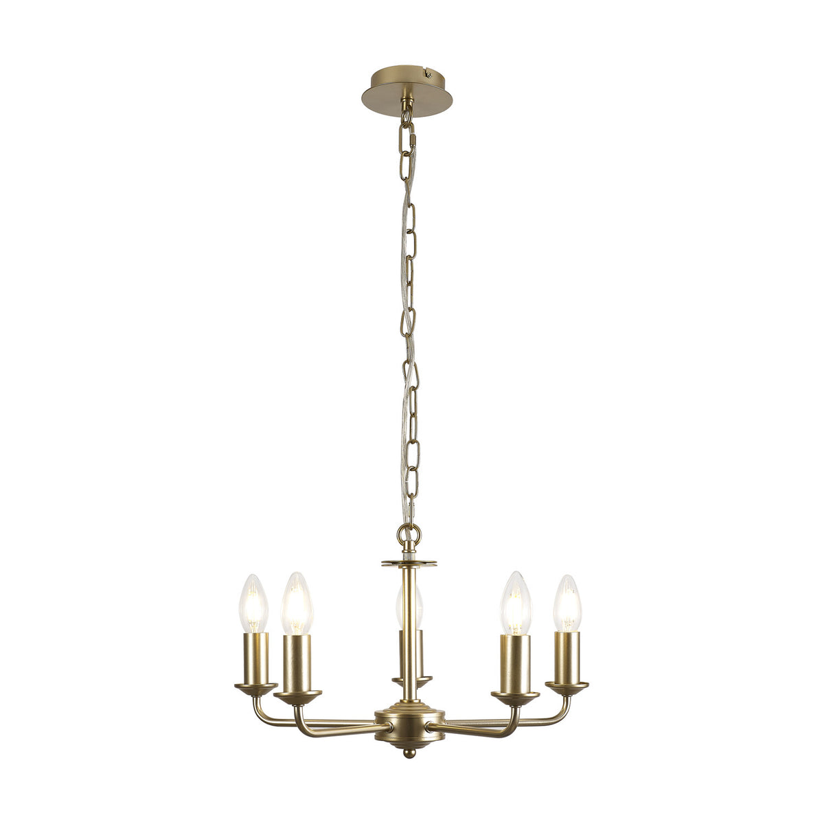 Banyan 5 Light E14 Pendant Light 45cm - Champagne Gold