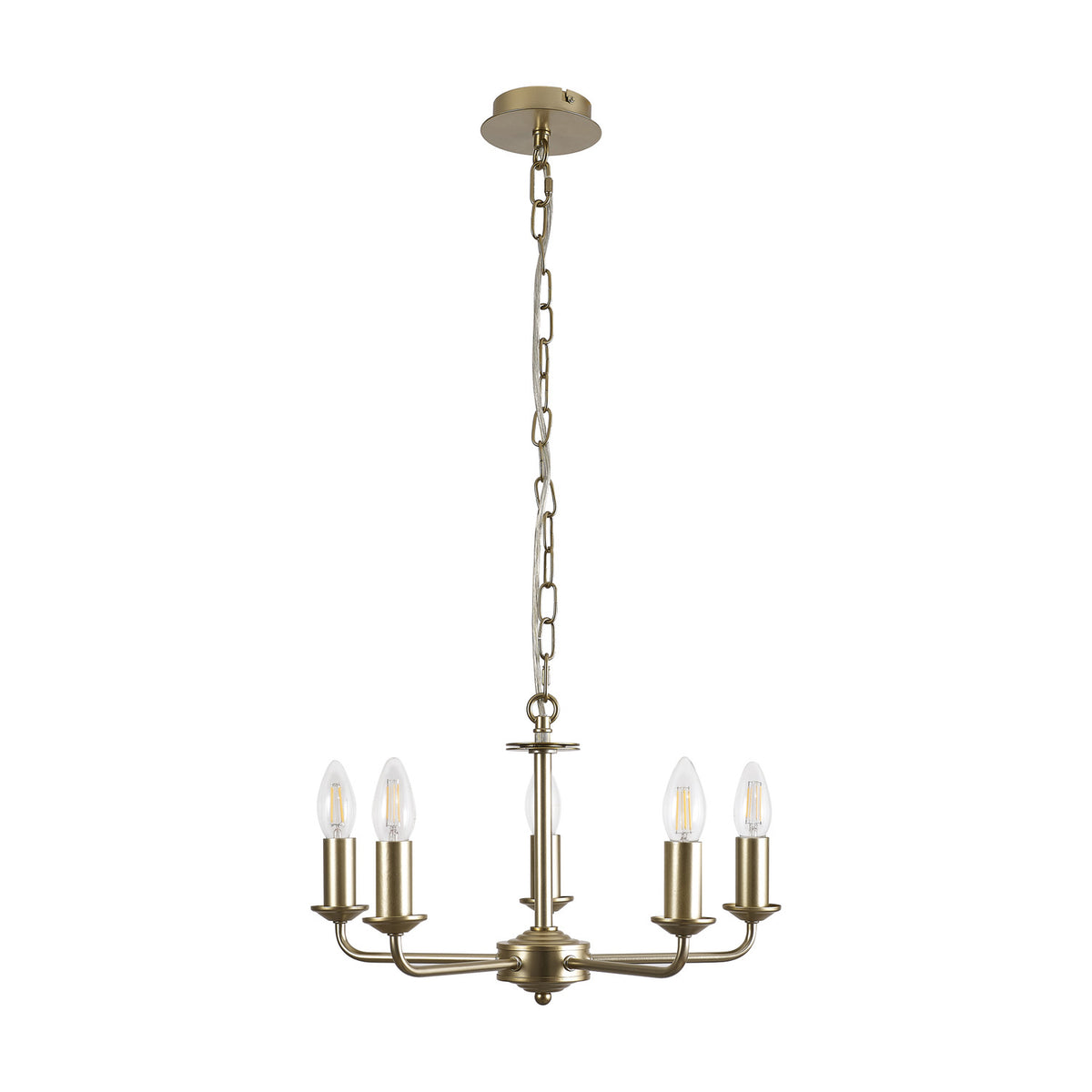 Banyan 5 Light E14 Pendant Light 45cm - Champagne Gold