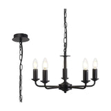 Banyan 5 Light E14 Pendant Light 45cm - Matt Black