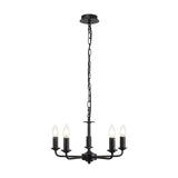 Banyan 5 Light E14 Pendant Light 45cm - Matt Black
