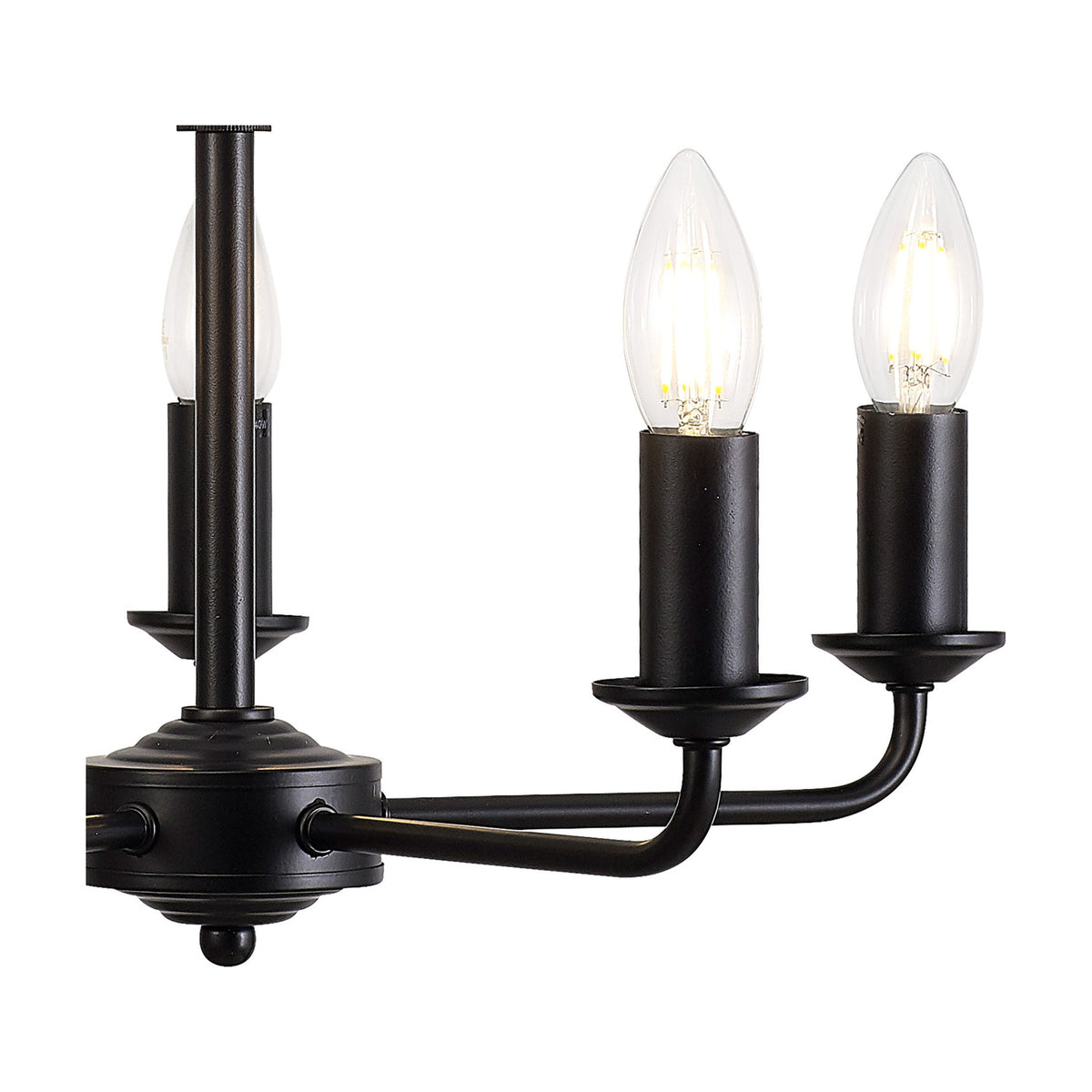 Banyan 5 Light E14 Pendant Light 45cm - Matt Black