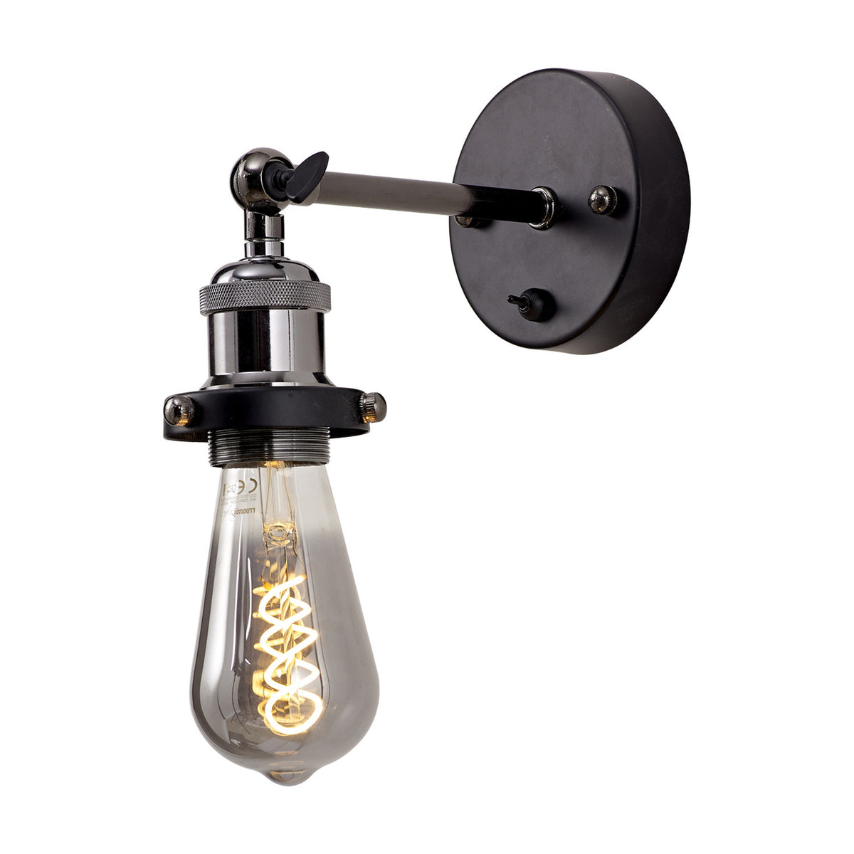 Dreifa E27 Wall Light - Black Chrome