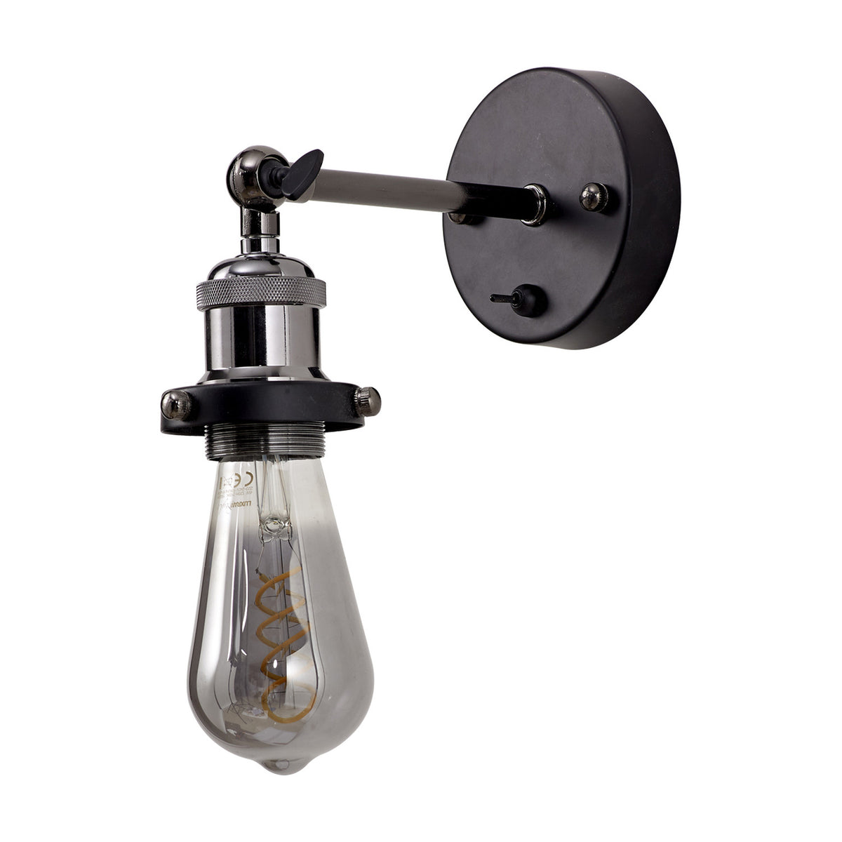 Dreifa E27 Wall Light - Black Chrome
