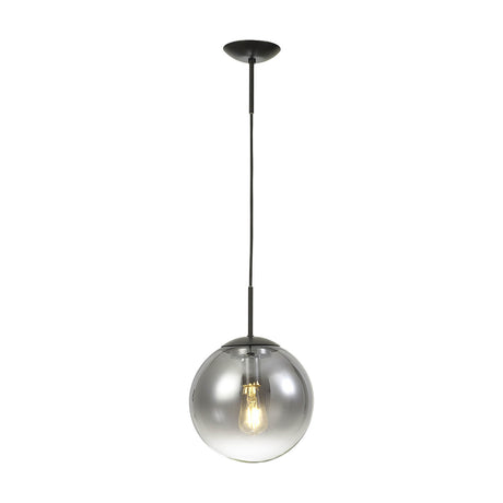 Miranda E27 Pendant Light 25cm Smoke Fade - Matt Black
