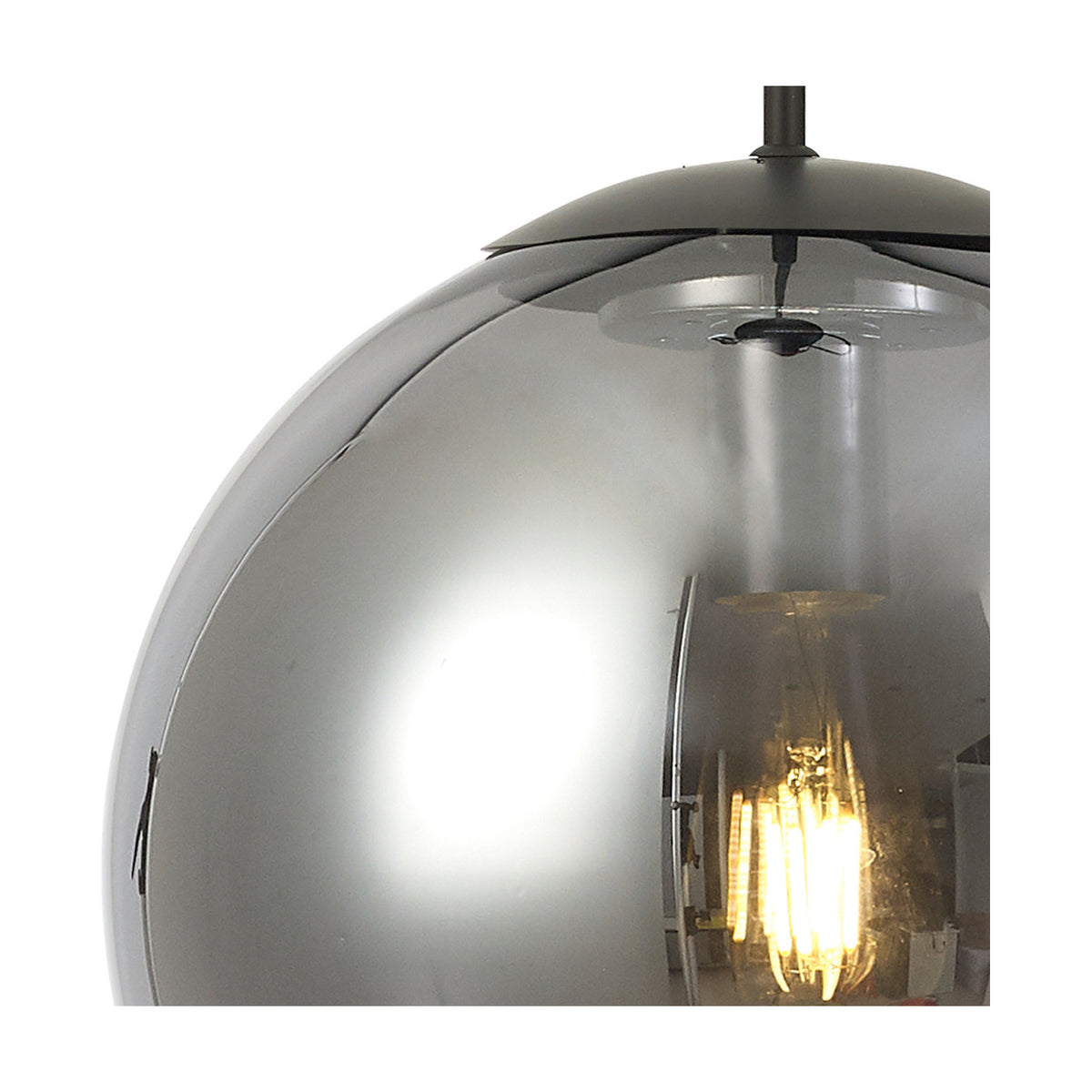 Miranda E27 Pendant Light 40cm Smoke Fade - Matt Black