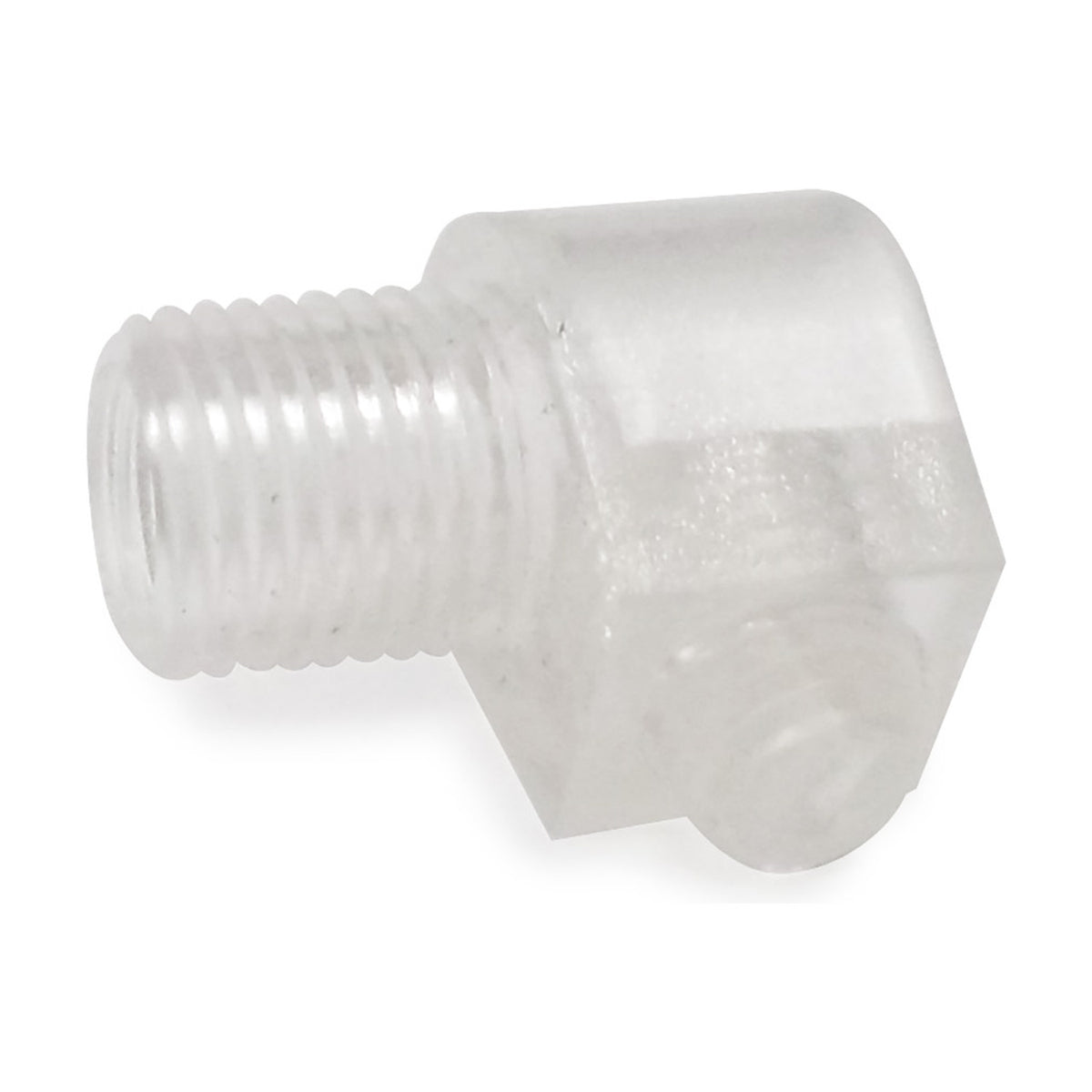 Additions Cable Grip 20mm Long in clear plastic with an 8mm threaded stem and hexagonal locking nut, shown against a plain white background.