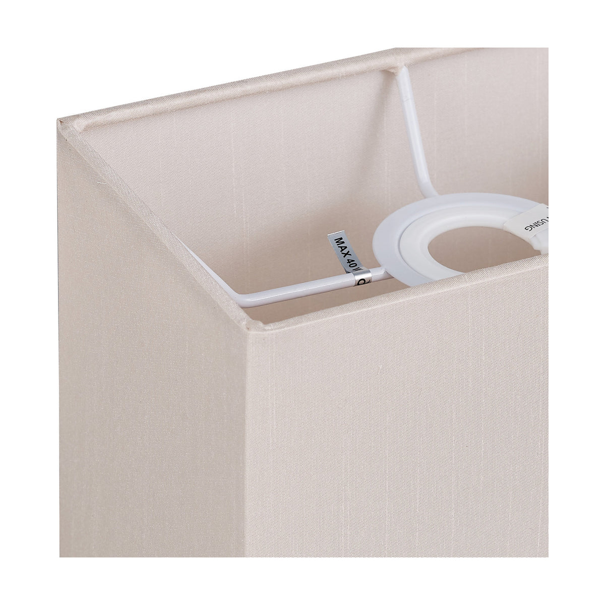 Serena Rectangle Lamp Shade 20cm Long - Nude Beige