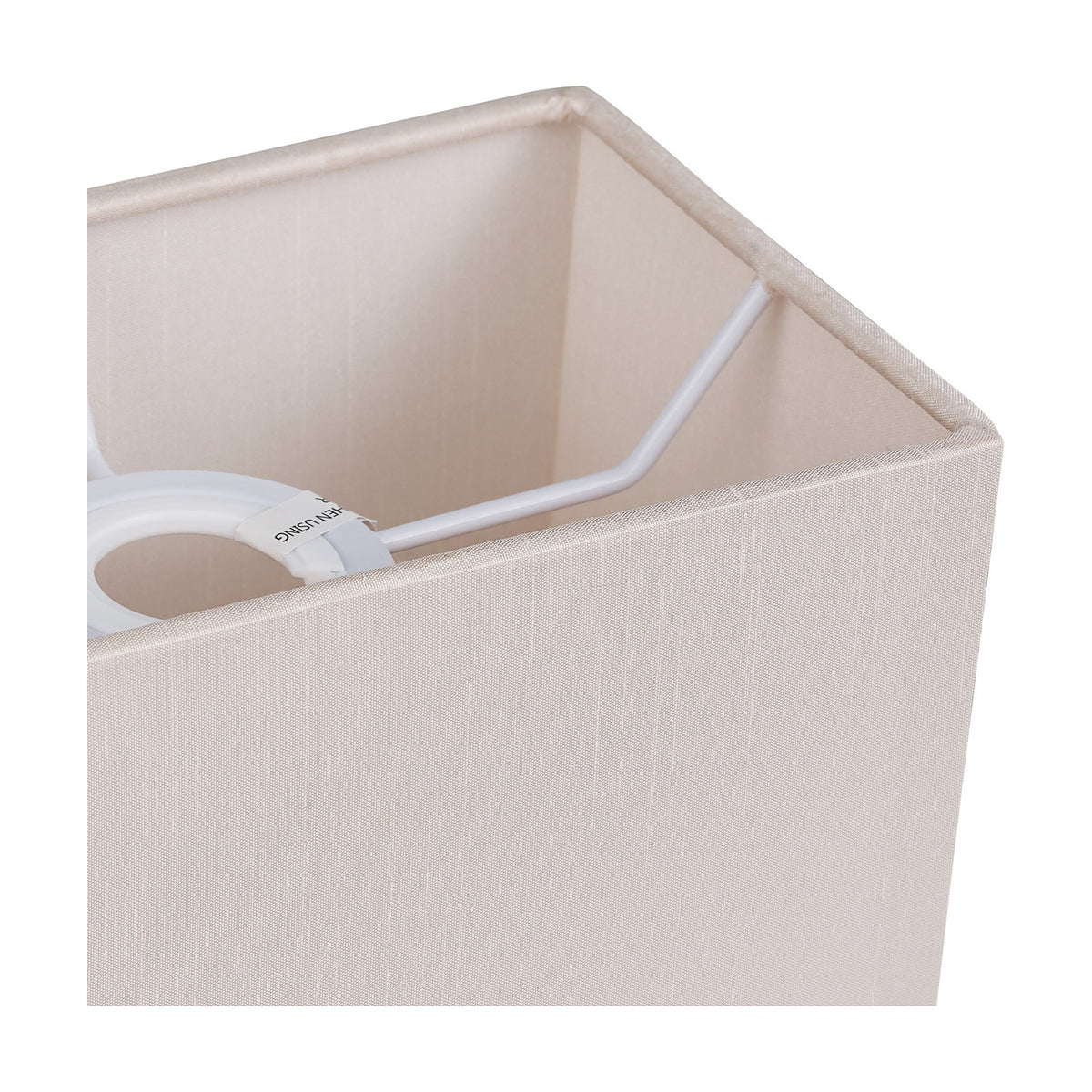 Serena Rectangle Lamp Shade 20cm Long - Nude Beige