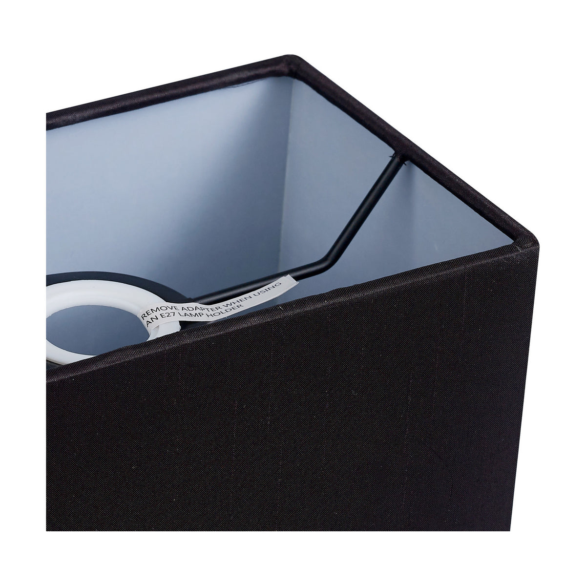 Serena Rectangle Lamp Shade 20cm Long - Black
