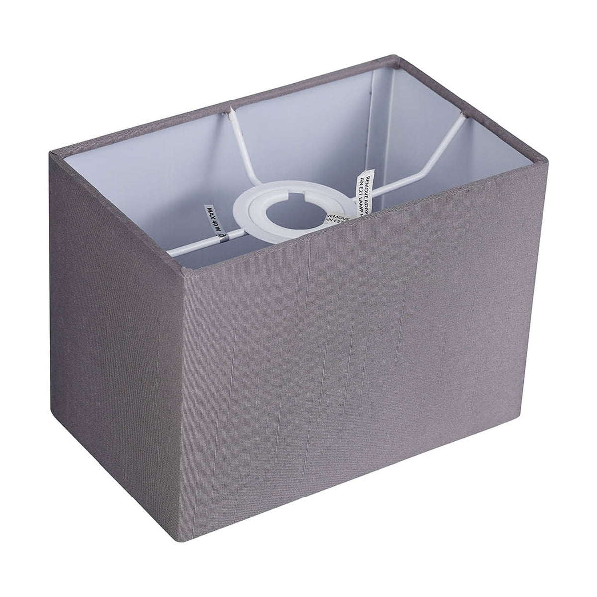 Serena Rectangle Lamp Shade 20cm Long Terylene with Cotton - Grey