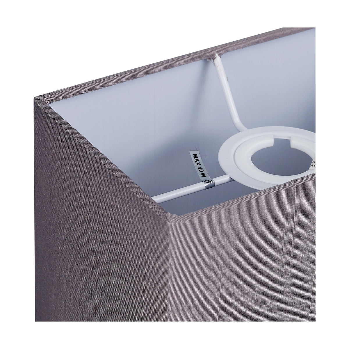 Serena Rectangle Lamp Shade 20cm Long Terylene with Cotton - Grey