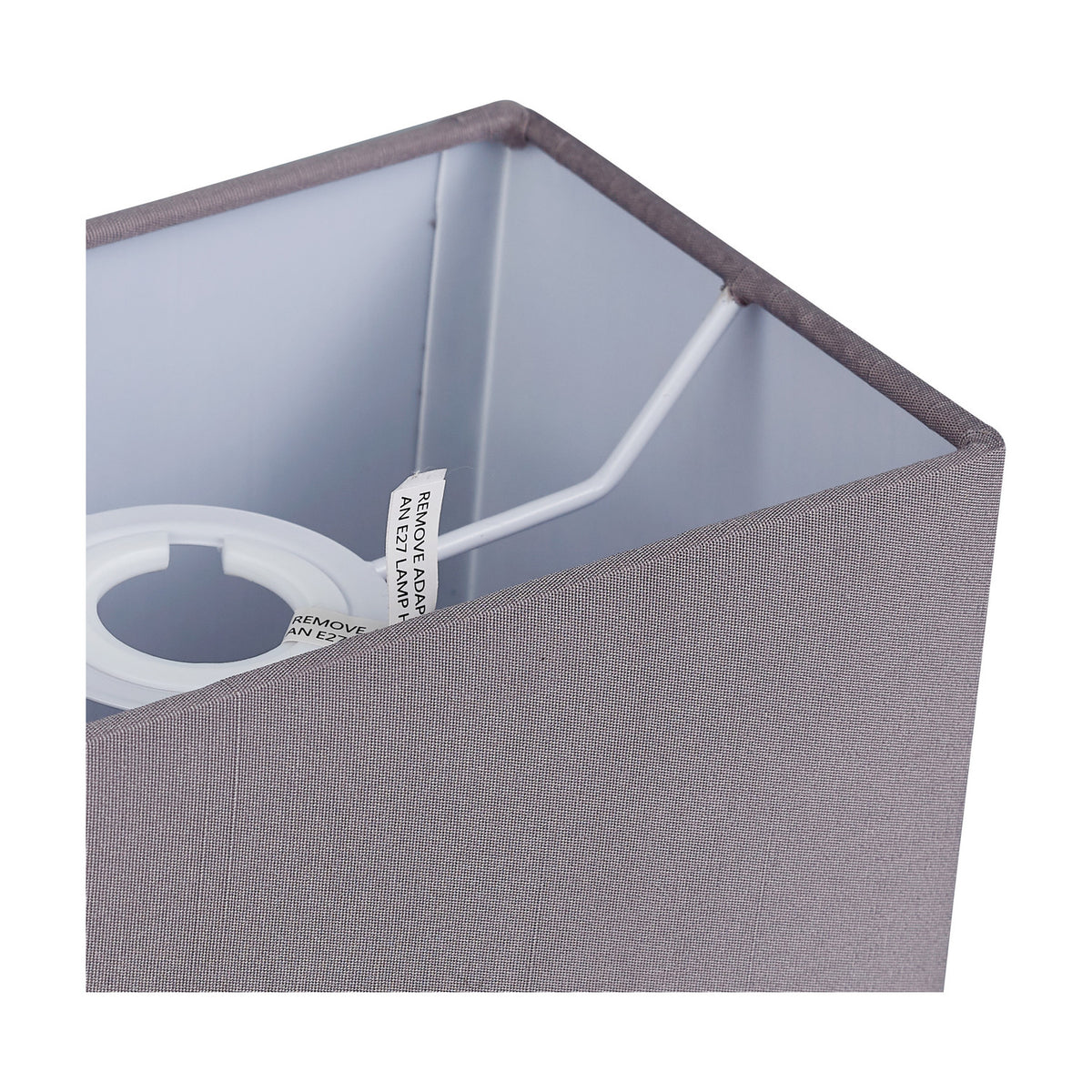 Serena Rectangle Lamp Shade 20cm Long Terylene with Cotton - Grey