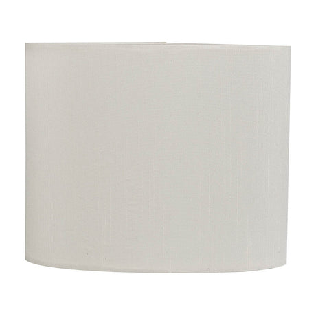 Serena Oval Lamp Shade 18cm in ivory pearl faux silk with white laminate lining, shown against a plain white background.