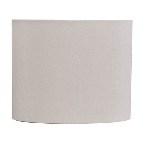 Serena Oval Lamp Shade in nude beige faux silk, 18cm, shown against a plain white background.