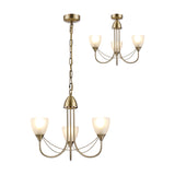 Cooper 3 Light E14 Semi Flush Ceiling Light 46cm - Antique Brass