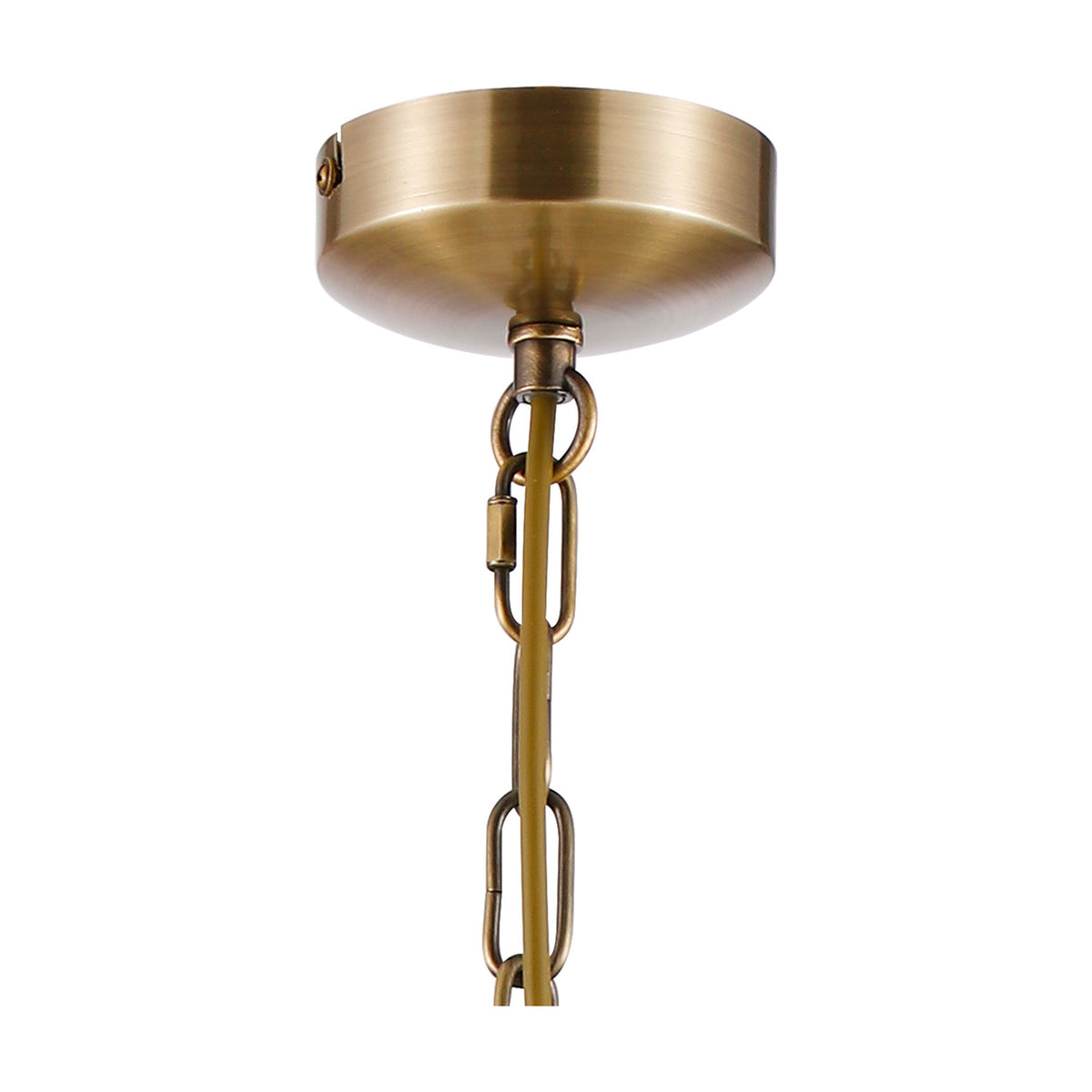 Cooper 3 Light E14 Semi Flush Ceiling Light 46cm - Antique Brass