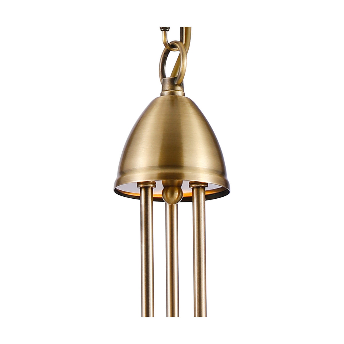 Cooper 3 Light E14 Semi Flush Ceiling Light 46cm - Antique Brass