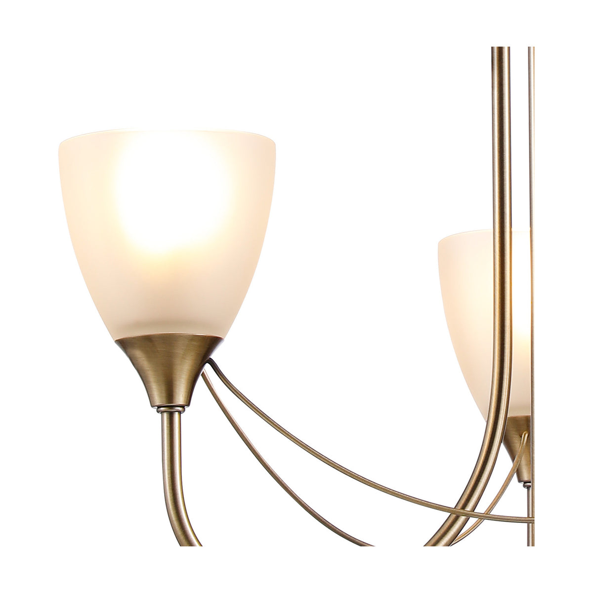 Cooper 3 Light E14 Semi Flush Ceiling Light 46cm - Antique Brass