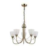 Cooper 5 Light E14 Semi Flush Ceiling Light 54cm - Antique Brass