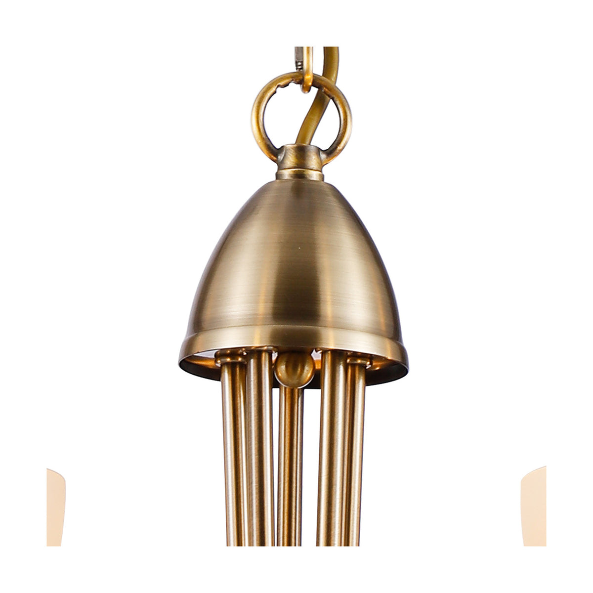 Cooper 5 Light E14 Semi Flush Ceiling Light 54cm - Antique Brass