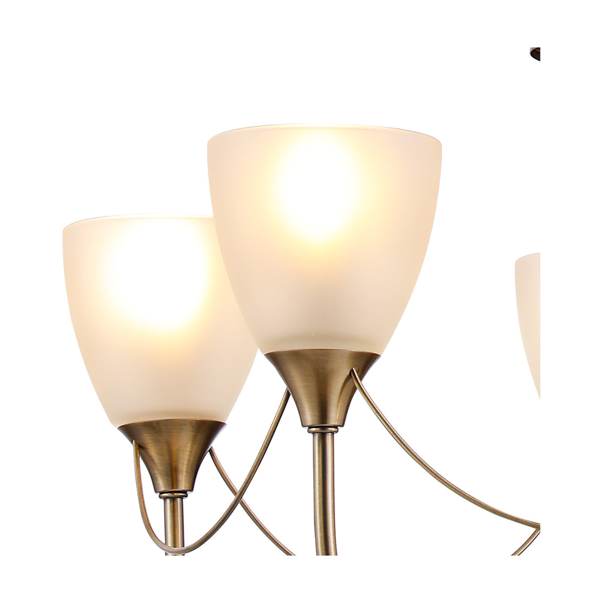 Cooper 5 Light E14 Semi Flush Ceiling Light 54cm - Antique Brass