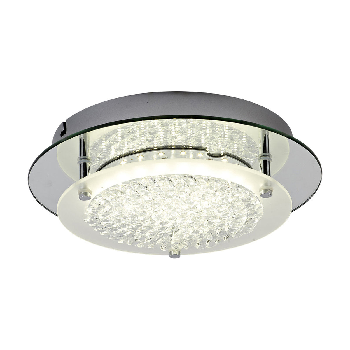 Gino 12W Flush Ceiling Light 28cm - Silver