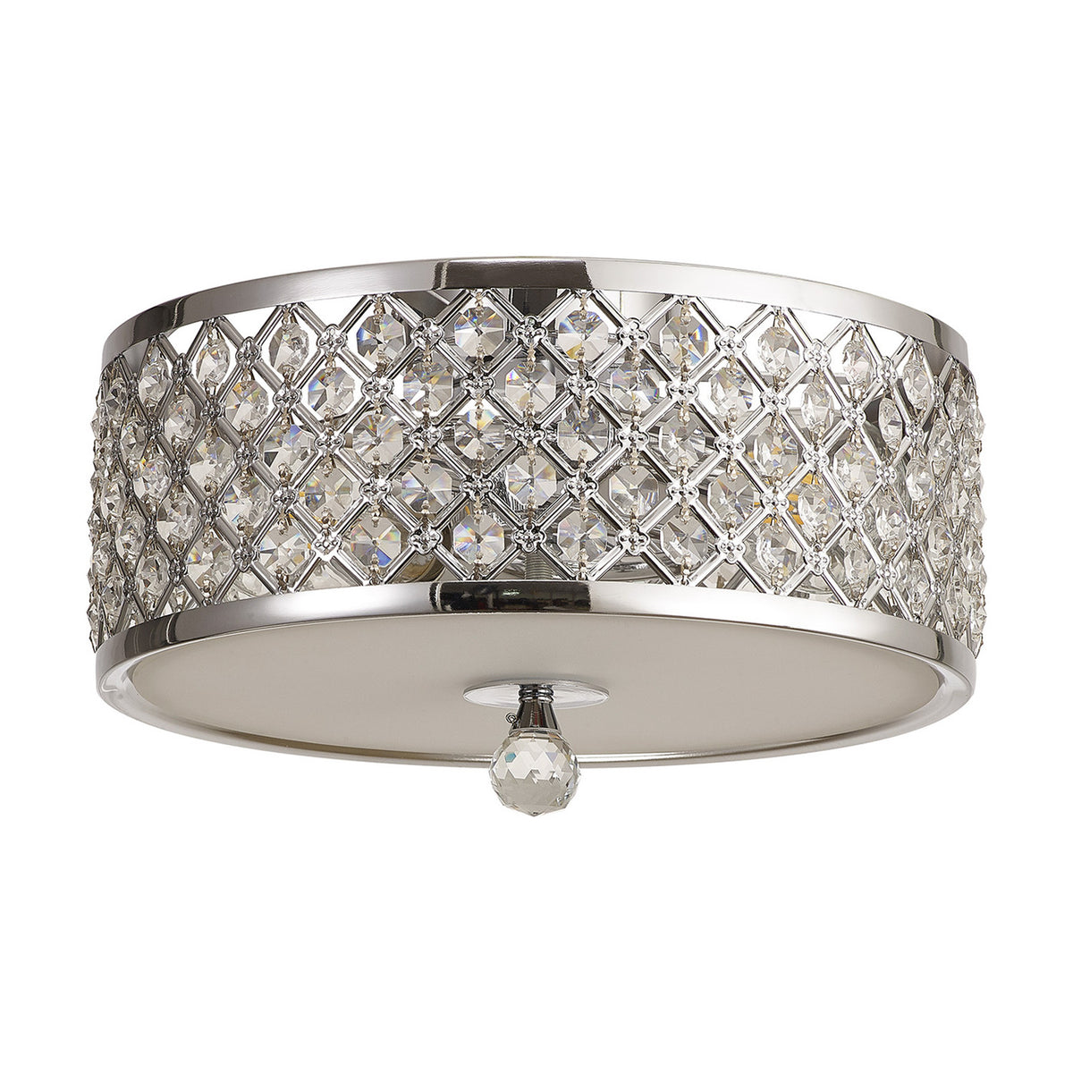 Sasha 2 Light E27 Flush Ceiling Light 30cm - Polished Chrome