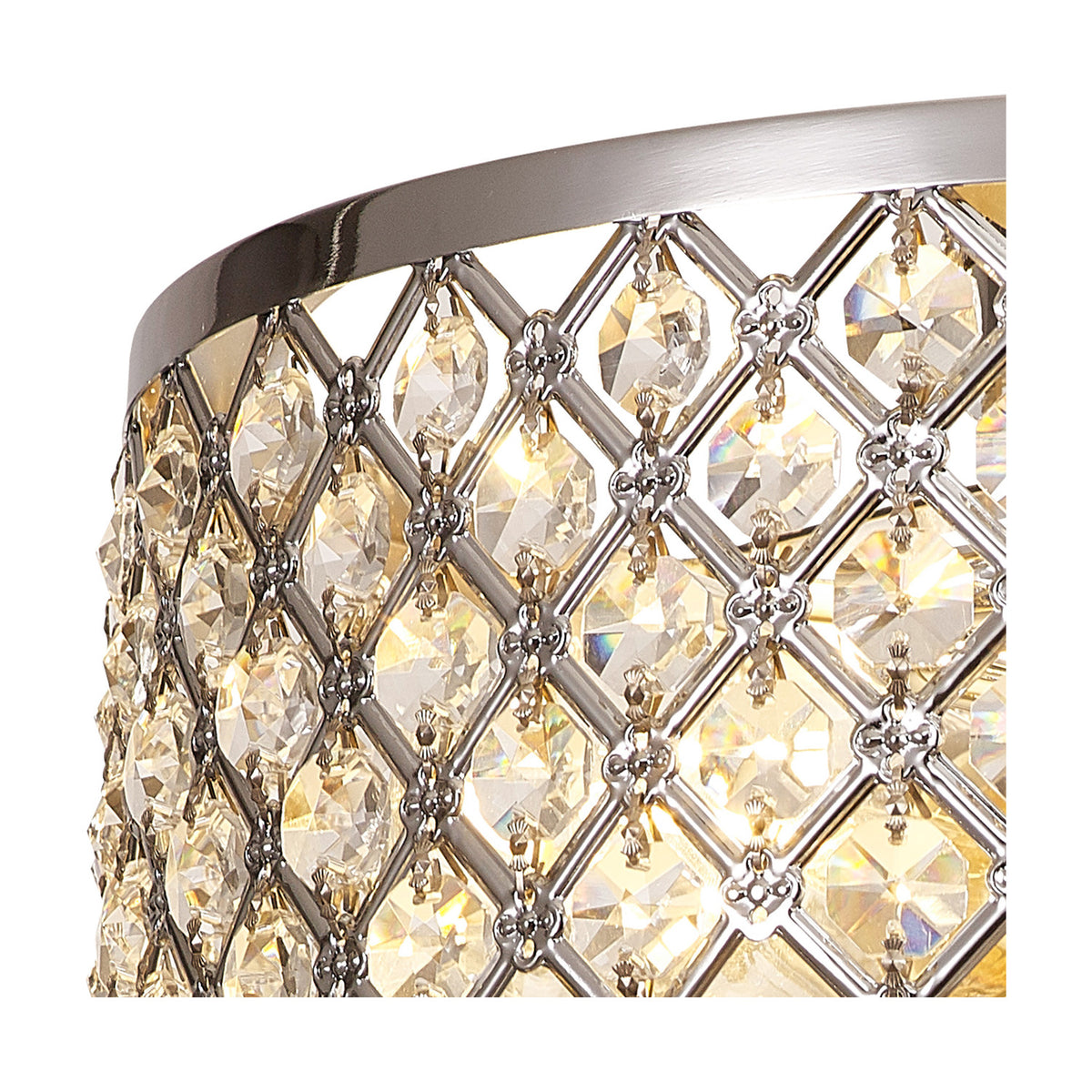 Sasha 2 Light E27 Flush Ceiling Light 30cm - Polished Chrome