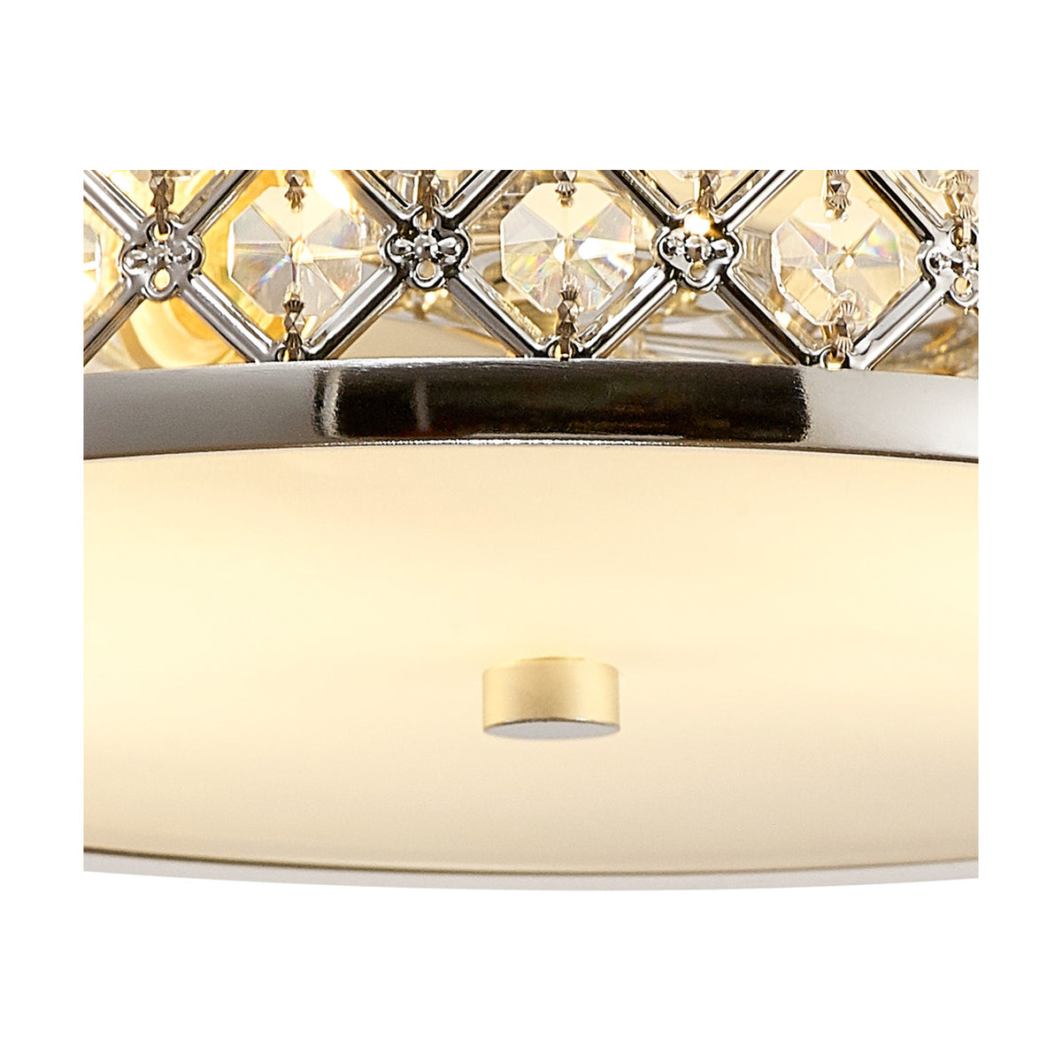 Sasha 2 Light E27 Flush Ceiling Light 30cm - Polished Chrome