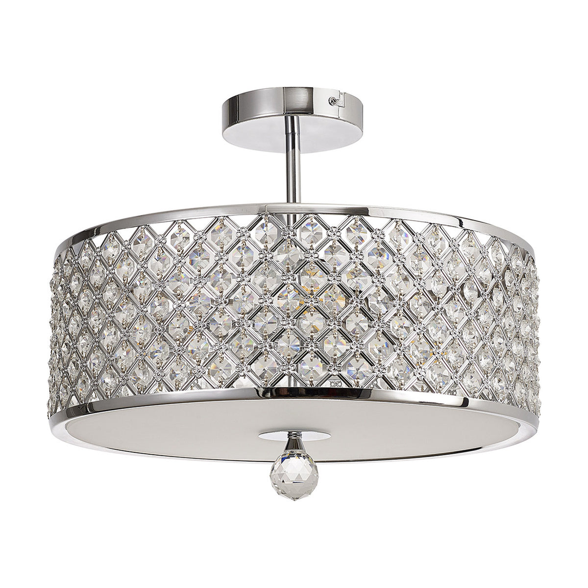 Sasha 3 Light Semi Flush Ceiling Light 40.5cm - Polished Chrome
