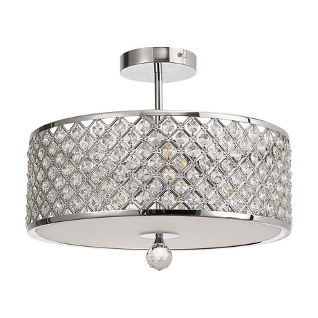 Sasha 3 Light Semi Flush Ceiling Light 40.5cm - Polished Chrome