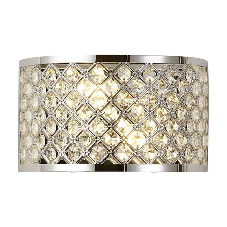 Sasha 2 Light E14 Wall Light in polished chrome, shown upright on a plain white background.