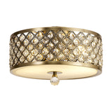 Sasha 2 Light E27 Flush Ceiling Light 30cm - Antique Brass